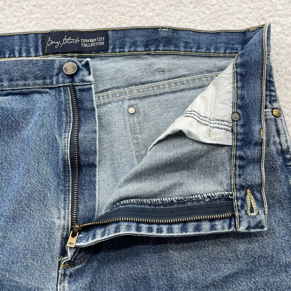 Wrangler Jeans Mens 38x34 George Straight Cowboy Cut Natural Wear Faded 13MGSHD